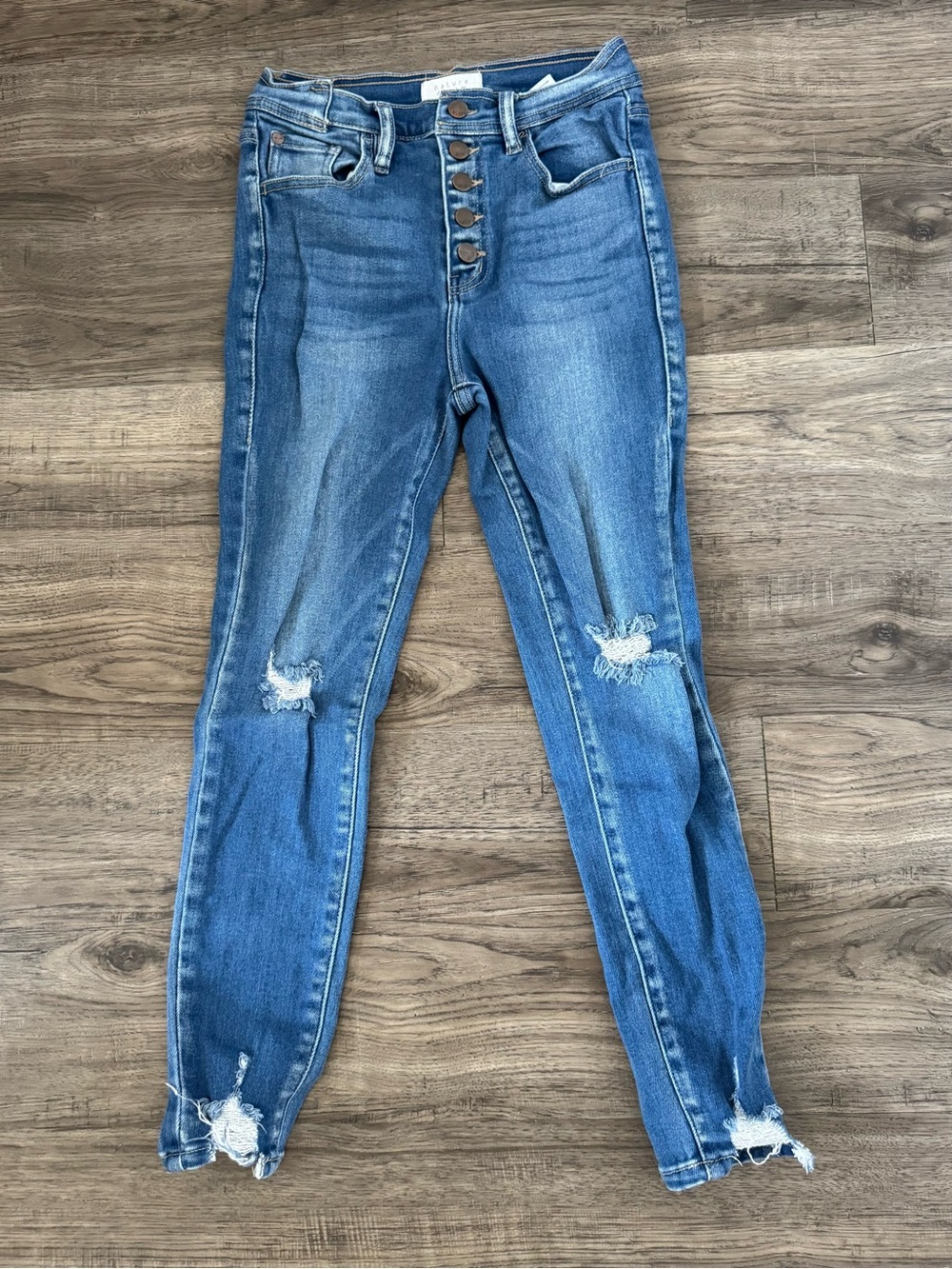 High-Rise Distressed Blue Women’s Jeans